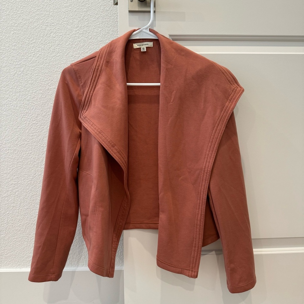 SOLD Worn once! MAX STUDIO Mauve Open Cardigan Sweater Jacket With Pockets